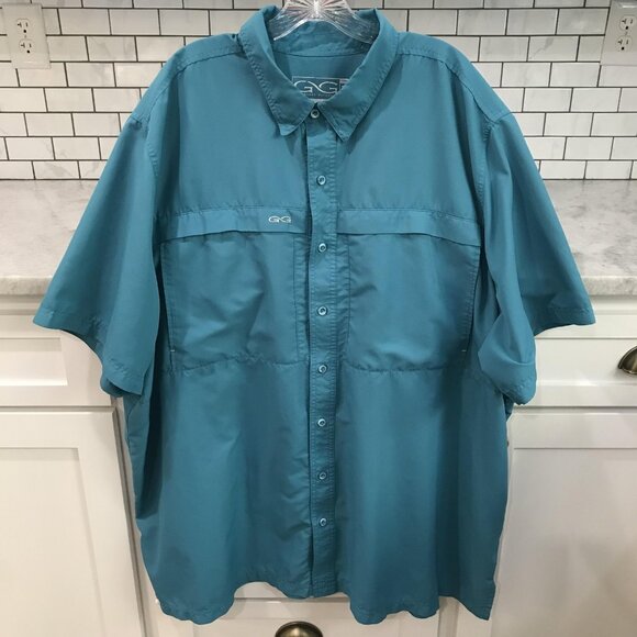 GameGuard Outdoors Shirt Mens 4XL Blue Button Up Fishing Vented Performance 1023 - Picture 1 of 9